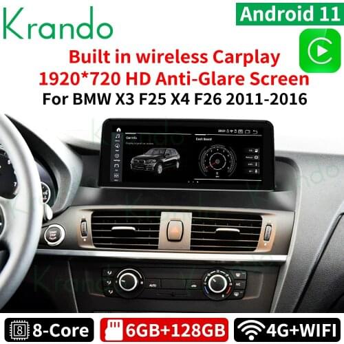 Krando 8.8''/10.25'' Android 10.0 4G 64G car radio navigation gps multimedia player for BMW X3 F25 X4 F26 2011-2016