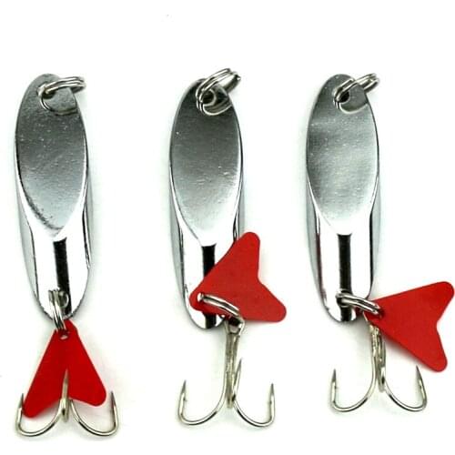 Big Sale 6pcs Metal Artificial Fishing Lure Treble Hook Spoon Sequin Bait Fresh Water Crank Bait Fishing Tackles 5.5cm 22g