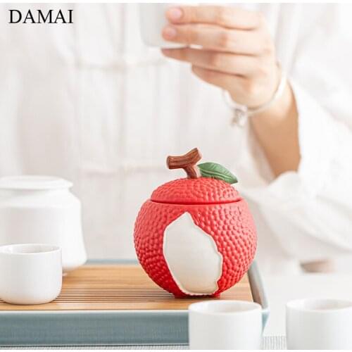 Litchi Decorative Ceramic Tea Box Orange Shape Porcelain Tea-leaf Container Teahouse Coffee Table Desktop Teas Storage Boxes