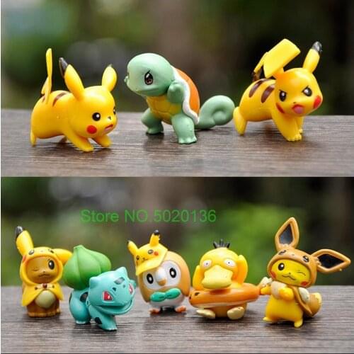 8pcs/set Takara Tomy Pvc Pokemon Action Figure Model Cartoon Doll Toys For Children Original Pokemon Dolls Action Figure Toys