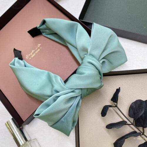 Elegant Women Bow Headband Solid Wide Hairband Bowknot Women Hair Ornament Big Bow Head Band Adults Headwear Hairband Bow