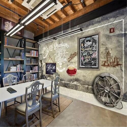 Europe Retro Blackboard Mural Cafe Restaurant Wallpapers Industrial Decoration Tooling Background Wall Paper Papel De Parede