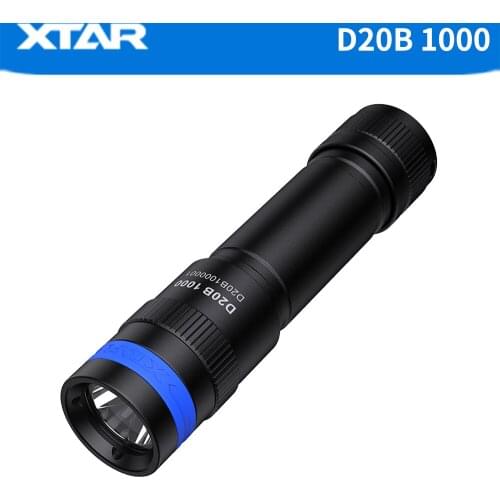 XTAR D20/D20B Diving Flashlight 1000 Lumens Using CREE XP-L / V6LED Rotary Switch Diving Torch Dive 50 Meters LCD Flashlight
