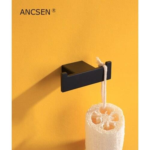 Stainless Steel Matte Black Hooks for Bathroom Kitchen Hanger Wall Hook for Keys Coat Towel Hook Robe Hook Bathroom Hardware