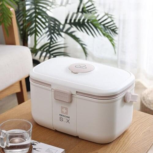 Multifunctonal Storage Box First Aid Kit Organizer With Handle Portable Kits PP Plastic Drug For Household Emergency Kit Box