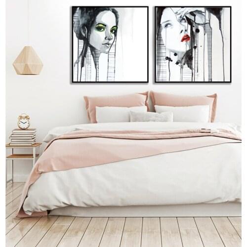 Nordic WATERCOLOR Morderm BALLERINA Woman Abstract Wall Art Picture Canvas Painting Poster Print Home Decor Bedroom Living Room