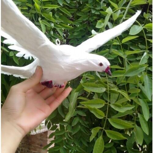New simulation flying pigeons toy white simulation dove doll bird gift about 36x28cm 0763