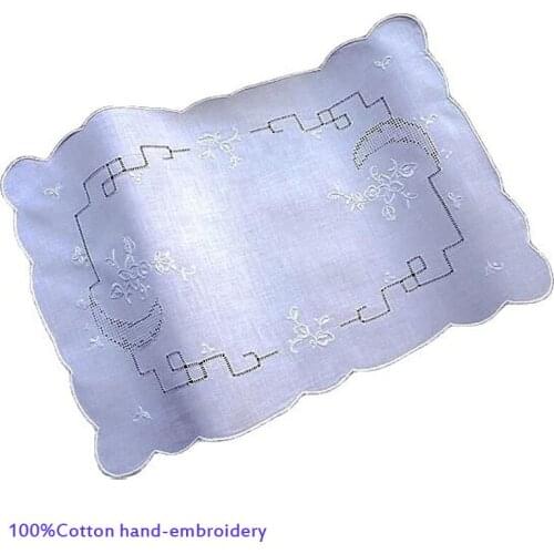 NEW cotton Lace hand-Embroidery table place mat pad Cloth tea napkin placemat cup mug wedding coaster Christmas doily kitchen