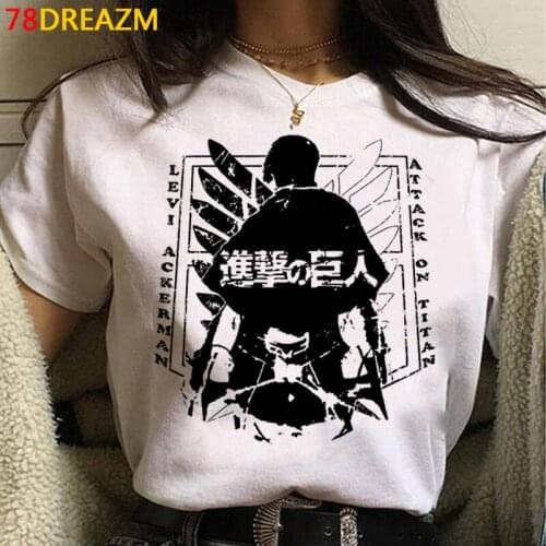 Attack on Titan Shingeki No Kyojin t shirt female harajuku kawaii couple clothes ulzzang couple summer top white t shirt