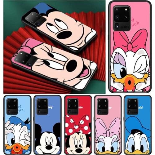 Mickey Minnie Couple for Samsung S20 FE Ultra Plus A91 A81 A71 A51 A41 A31 A21 A11 A72 A52 A42 A22 Soft Black Phone Case