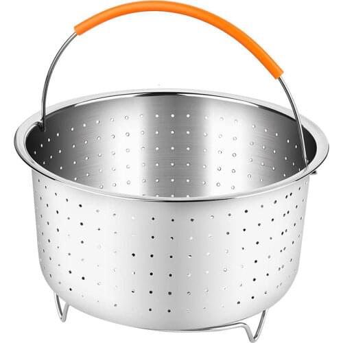 304 Stainless Steel Rice Cooking Steam Basket 3/6/8 Quart Pressure Cooker Anti-scald Steamer Multipurpose Fruit Clean Basket