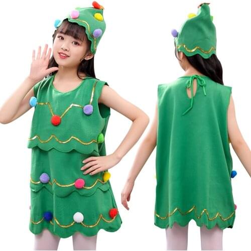 Christmas Costume Children Santa Claus Costume With Top Hat Children Girls Clothes Christmas Gift Children 3-13Y
