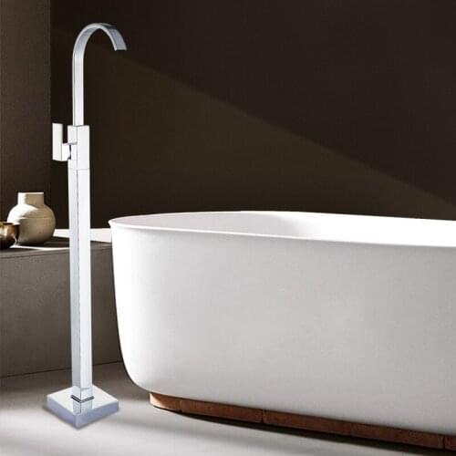 Senlesen Bathroom Bathtub Faucet Flooring Standing Chrome Single Handle Cold and Hot Mixer Tap Faucets