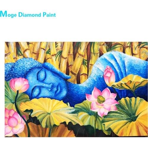 Buddha Statue Diamond Painting Religion Portrait Round Full Drill Buddhism DIY Mosaic Embroidery 5D Cross Stitch Home Decor Gift