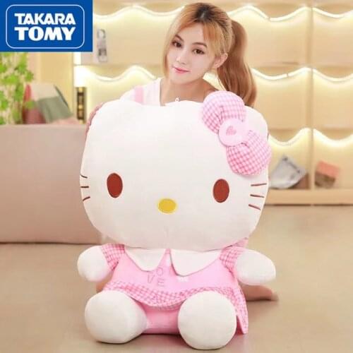 TAKARA TOMY Fashion Bags Plush Toys Simple Cute Cartoon Hello Kitty Doll Ragdoll Childrens Birthday Gift