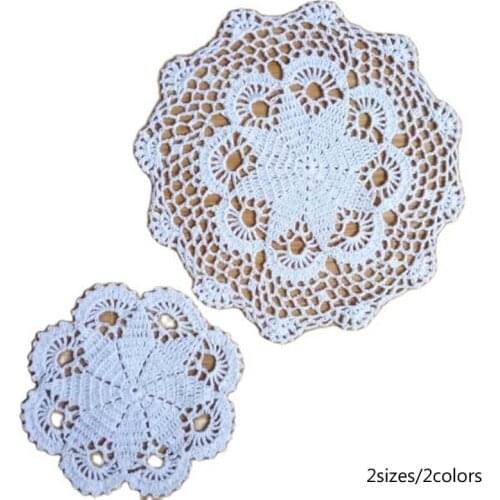 Vintage lace cotton table place mat crochet coffee placemat pad Christmas glass drink coaster cup mug tea dining doily kitchen