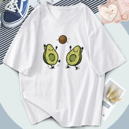 Fashion Plus Size Avocado Tshirts Female Streetwear Womens T-shirts Short Sleeve White Vintage Casual Tops Tees Ladies Camiaetas