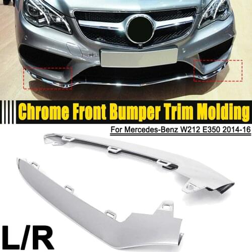 1Pcs Left / Right ABS Chrome Sliver Front Bumper Cover Trim Molding For Mercedes-Benz W212 E-Class E350 2014 2015 2016