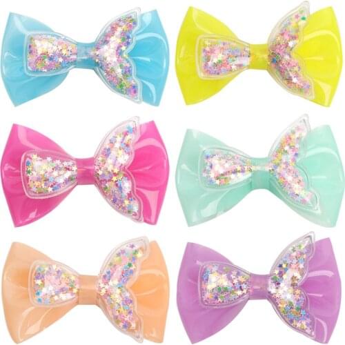 1pcs Waterproof Hairgrips Fruit Fish Tail Jelly Bows Hairbows Hairpins Dance Party Hair Clip Swimming Pool Bow Hair Accessories
