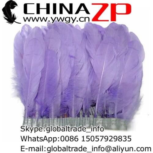 Leading Supplier CHINAZP Factory 10yards/lot Cheap Wholesale Dyed Lavender Goose Satinettes Feather Fringe Trim