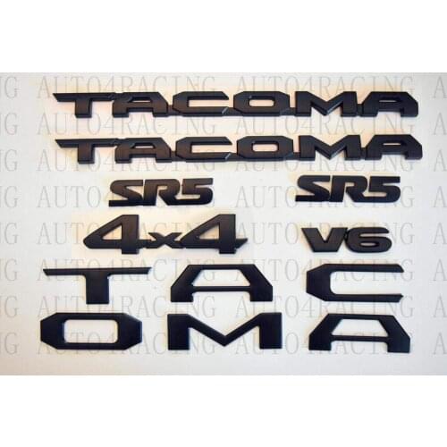 12pcs For 2016-2018 Tacoma MATTE Black Door Emblem Decal Badge Nameplate V6 4X4