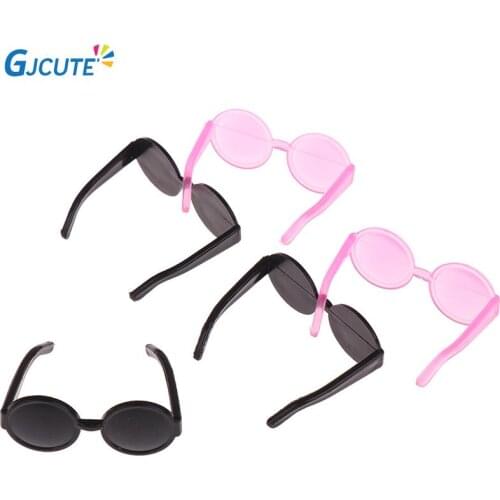 20Pcs Fashion Cool Miniature Sunglasses Toys Colorful Glasses Dollhouse Accessories Round Frame Eyewear Spectacles for Dolls