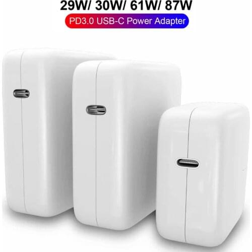 PD Charger USB-C Power Adapter 18W 30W 61W 87W QC3.0 Fast Charger For new MacBook Pro/Air Macbook iphone 11 pro/iPad Pro charger