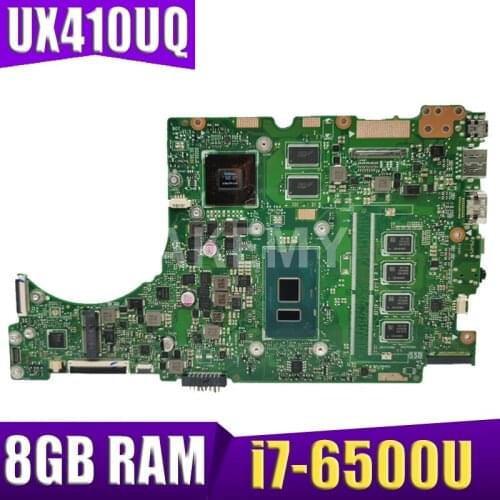 Akemy laptop Motherboard For ASUS UX310UVK UX310UQ UX310UQK RX310U RX410U UX410UV UX410UQ UX410UQK Mainboard i7-6500U 8GB RAM