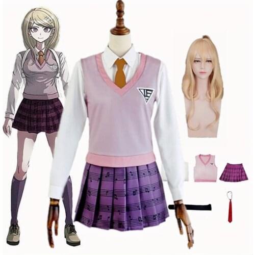 Anime Danganronpa Kaede Akamatsu Dress Uniforms Set Cosplay Costumes