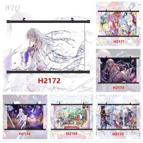 Anime Posters Re Zero Kara Hajimeru Isekai Seikatsu Rem Emilia Ram Wall Poster Canvas Painting Wall Art Decor Picture Home Decor