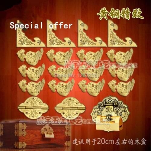 Antique jewelry box accessories Hinge Box buckle Corner Brass Copper Kit