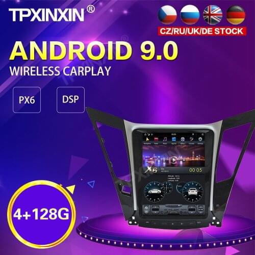 PX6 Android 9.0 4+128GB Tesla Style Car Radio For Hyundai Sonata 8 2012-2014 GPS Navigation Stereo Recoder Head Unit DSP Carplay