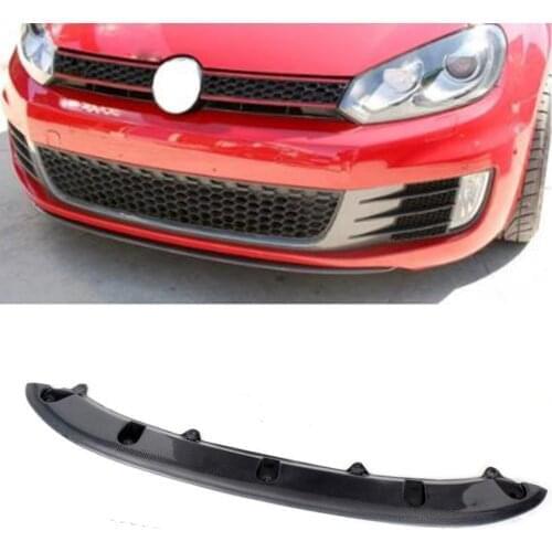 Carbon Fiber Car Front Bumper Lip Spoiler Splitters Aprons For Volkswagen VW Golf 6 MK6 GTI Only 2010 2011 2012 2013 Black FRP