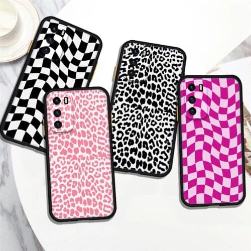 ASINA INS Plaid Case for Huawei P40 P30 Pro Lite Matte Transparent Cover Fundas for P50 P20 Pro Fashion Coque Hard Bumper