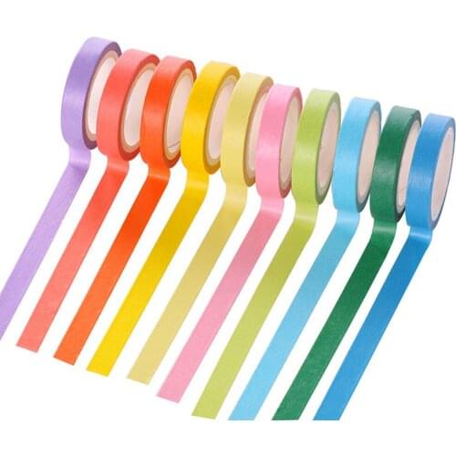 10Pcs/Lot Decorative Washi Tape Diy Rainbow Sticker Masking Paper Set For Diy Crafts Planners Scrapbooks Bullet Journals Cards