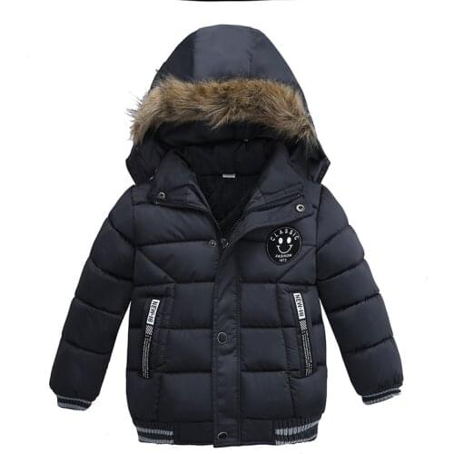 1-5Yrs Kids Hooded Jackets Girls Boys Warm Autumn Fur Collar Childrens Coat Baby Outerwear Overcoat Winter Clothes Outfits