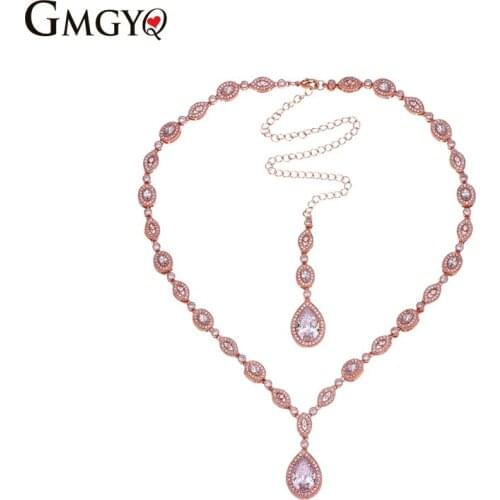 GMGYQ Fashion Necklaces For Women 2018 Water Drop AAA cubic zirconia Necklace Pendant Jewelry Making Wholesale Gifts For Women
