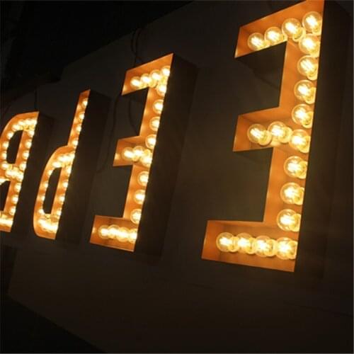 Customized Alphabet Marquee Letters Decorative LED 3D Bulb Front Light Sign for Birthday Party
