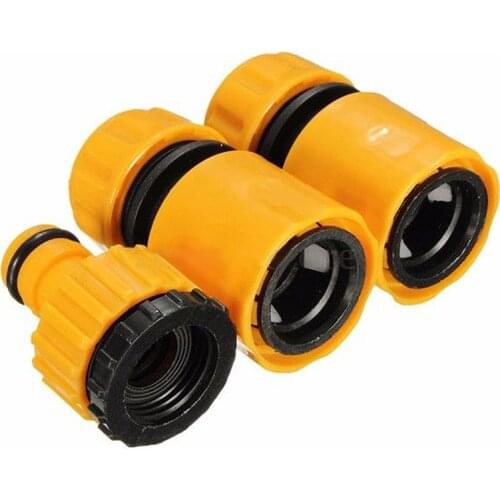 JX-LCLYL 3pcs 1/2" 3/4" Garden Water Hose Pipe Fitting Set Quick Tap Connector Adaptor