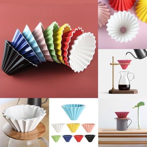 Ceramic Handmade Origami Filter Cup Hand Coffee Filter Cup V60 Funnel Hand Cake Cup