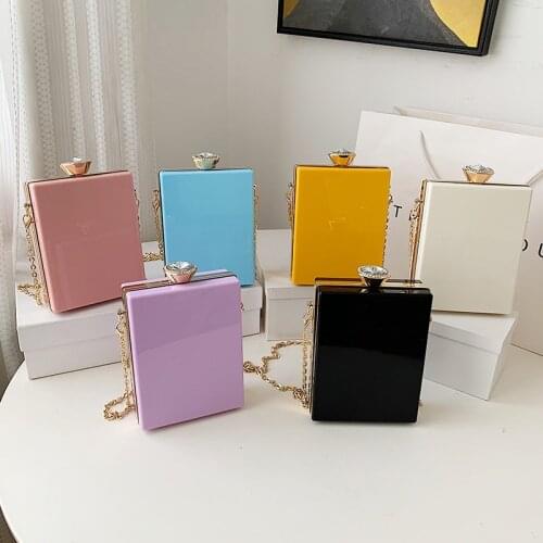 Summer Ice Cream Color Acrylic Box Design Woman Fashion Purses And Handbags Shoulder Chain Bag Female Party Crossbody Bag Bolsa
