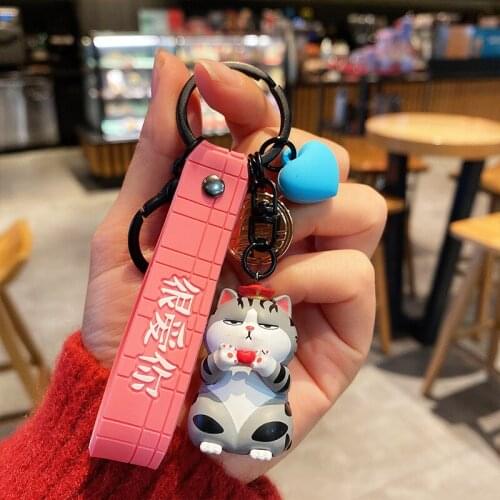 Cartoon Anime Car Accessories Ugly Hot Animal Key Chains Ballet Dog Cat Keyring Charming and Unique Gifts Keychain for Girl