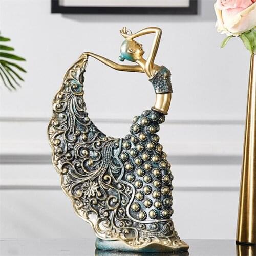 Nordic Resin Bedroom Dancing Girl Sculpture Office Desktop Handicrafts Statues Living Room Figurine Gift Home Decor Ornament