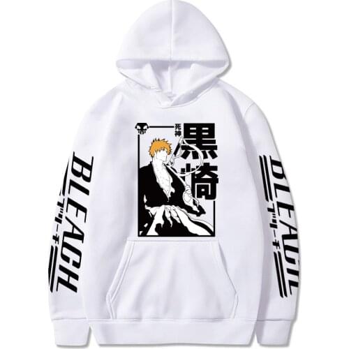Bleach Anime Hoodie Pullover Tops Long Sleeve Print Kurosaki Ichigo Sweatshirt Dropship Clothing Man Women Streetwear