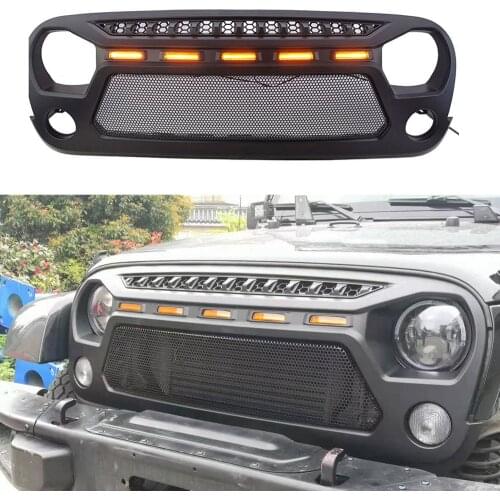 Front Grille Front Racing Grills Accessories For Jeep Wangler JK JL 2007-2020 Bumper Mask Race Grille