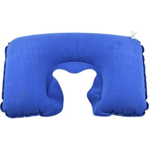 Outdoor Portable Traveling Inflatable Pillow U-shaped Inflatable PVC Durable Practical Flocking Neck Pillow