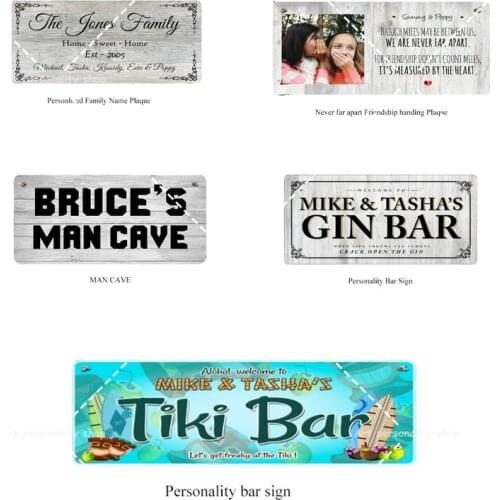 Personalised Friendship Family Bar Wifi Wall Decor Plaque Metal Sign Gift Cute Love Gift Beer Drink Cocktails Beach 6x12 Inch