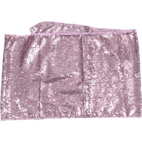 Rectangle Sequin Tablecloth Banquet Table Runner Wedding Reception Party Decor, #1 Rose Gold