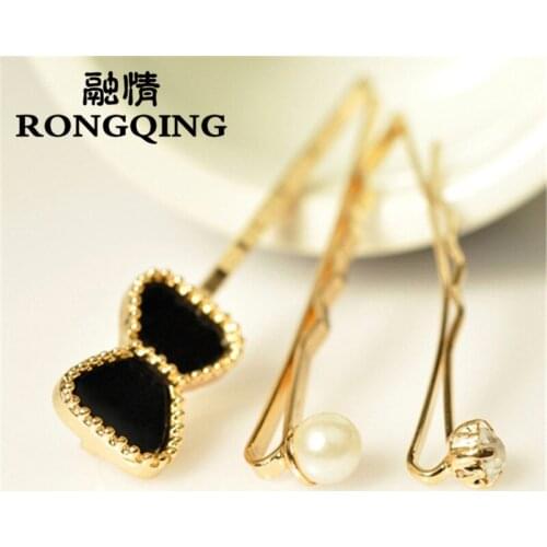 RONGQING 1set NEW Fashion Hair Accessories For Women bows Hair Clip bowknot hairpin for hair Girls Decorations Jewelry