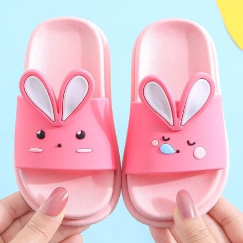 Summer casual Childrens Slippers For Boys Girls Slippers PU Flip Flops baby Non-slip Beach Sandals Kids Home Bathroom